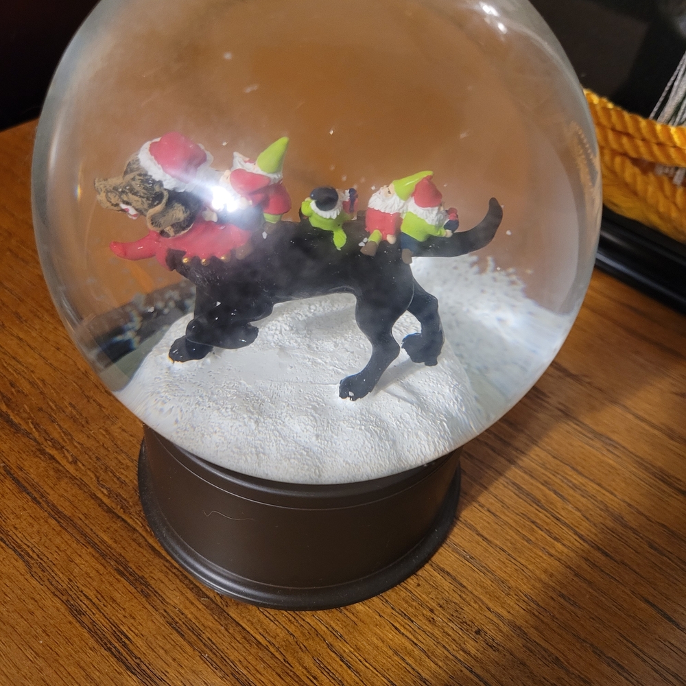 Festive Dog Snow Globe